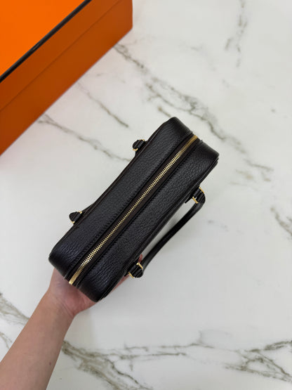 HERMES Mini Plume 一代 烏木色金扣 山羊皮 Ubene GHW Chevre Mysore