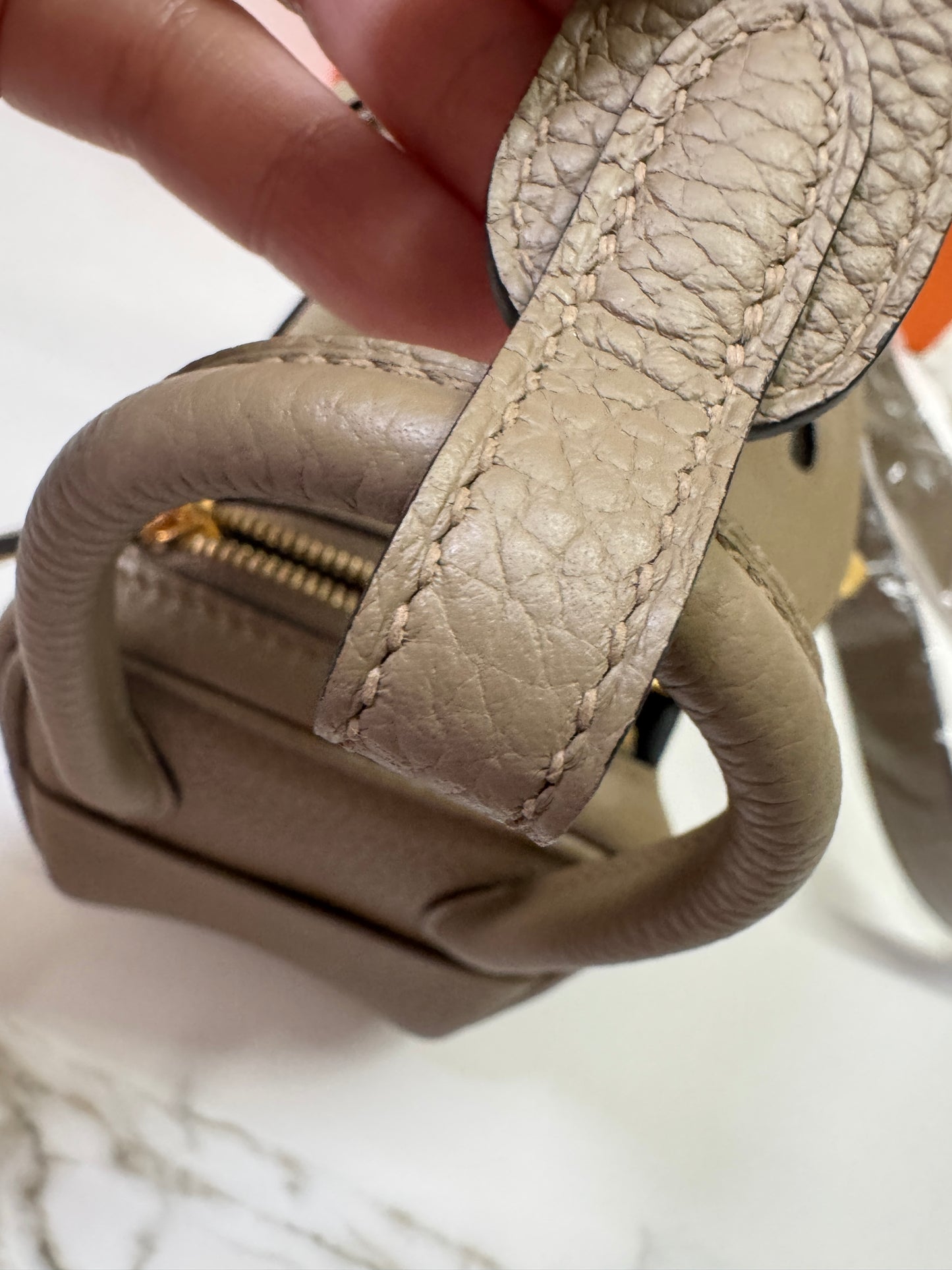 HERMES Mini Lindy II 馬爾淺米 金扣 TC