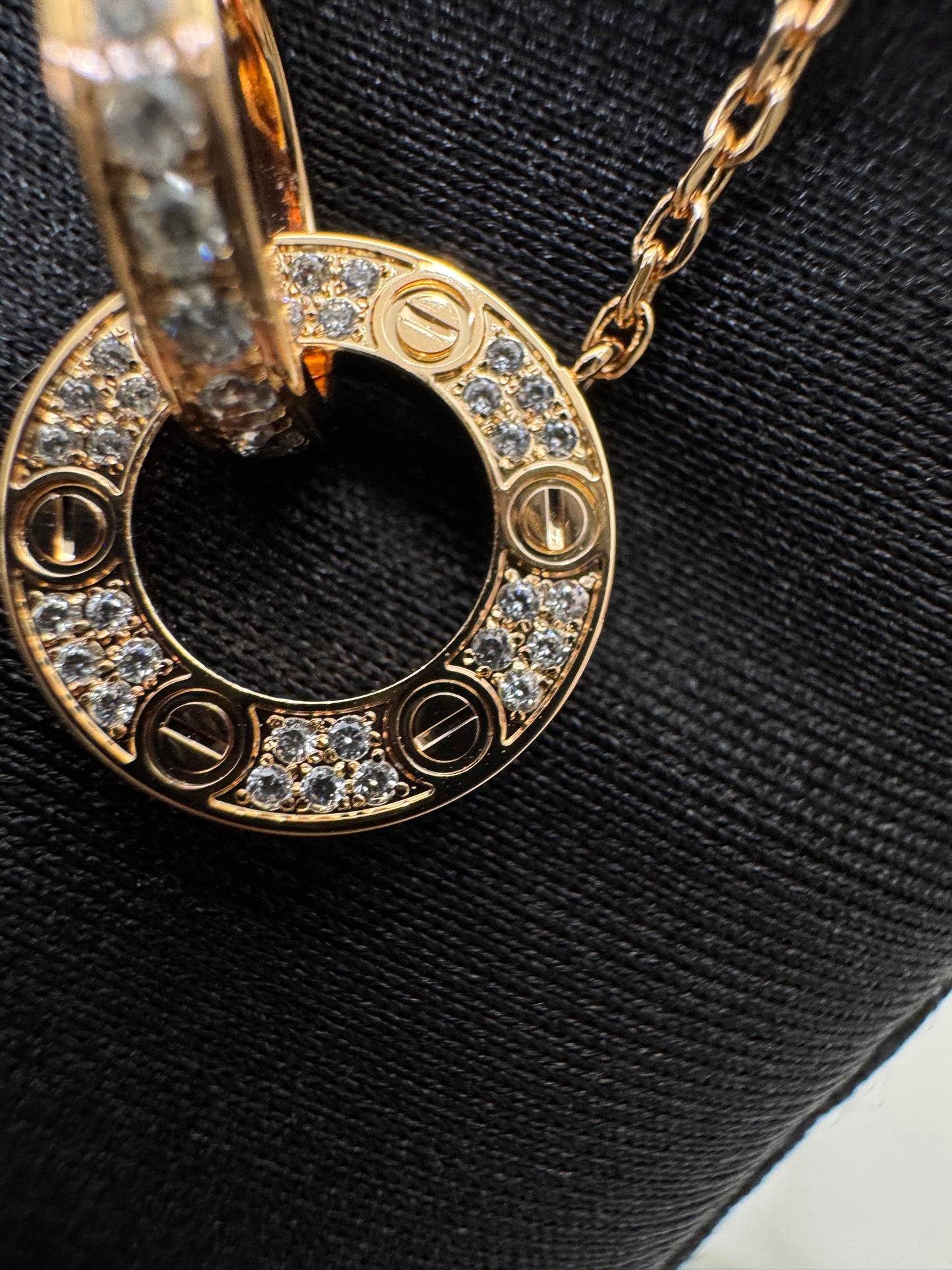 CARTIER Love Necklace 滿天星玫瑰金色
