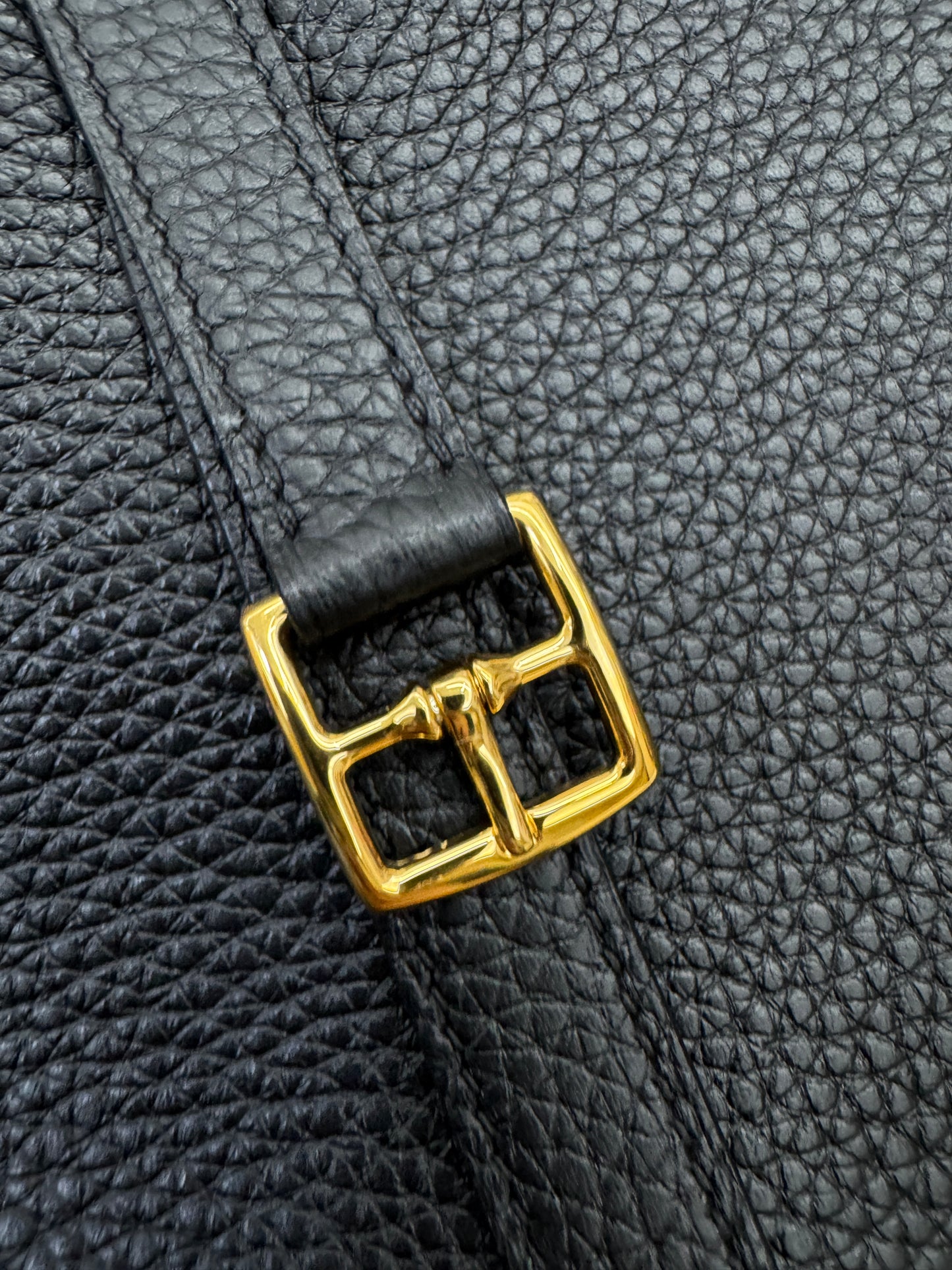 HERMES Halzan 25 黑金 Noir TC GHW