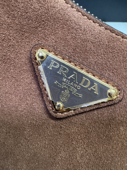 PRADA 半月包 麂皮棕色