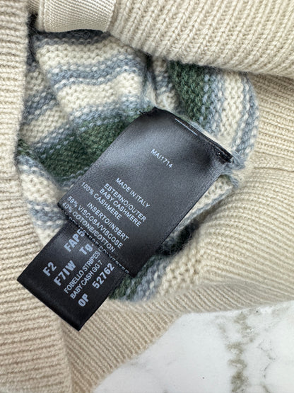 LORO PIANA Baby Cashmere Fobello Stripes Cardigan Green