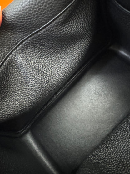 HERMES Lindy30 黑銀 TC Noir PHW