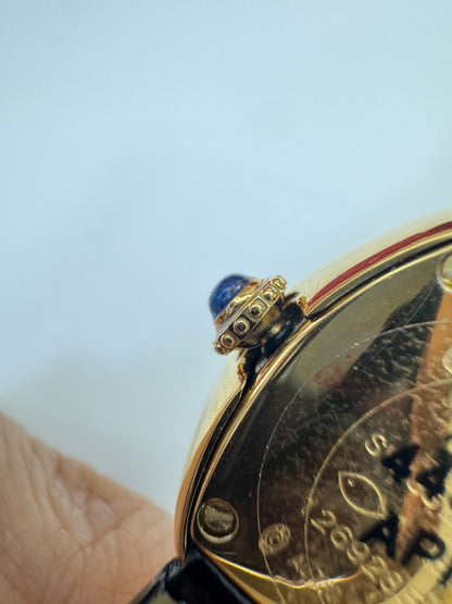 CARTIER Baignoire 亮面皺褶牛皮錶帶