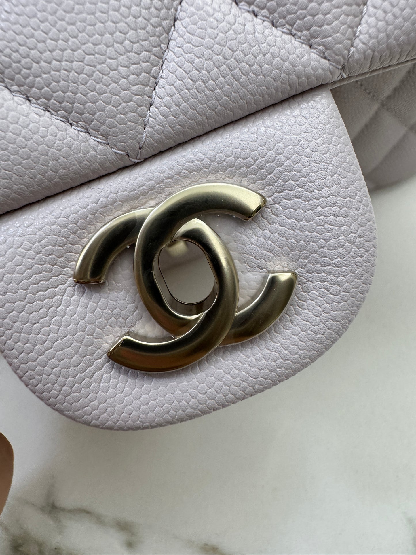 CHANEL 21S 淺粉紫 Classic Flap Small CF23 Liliac