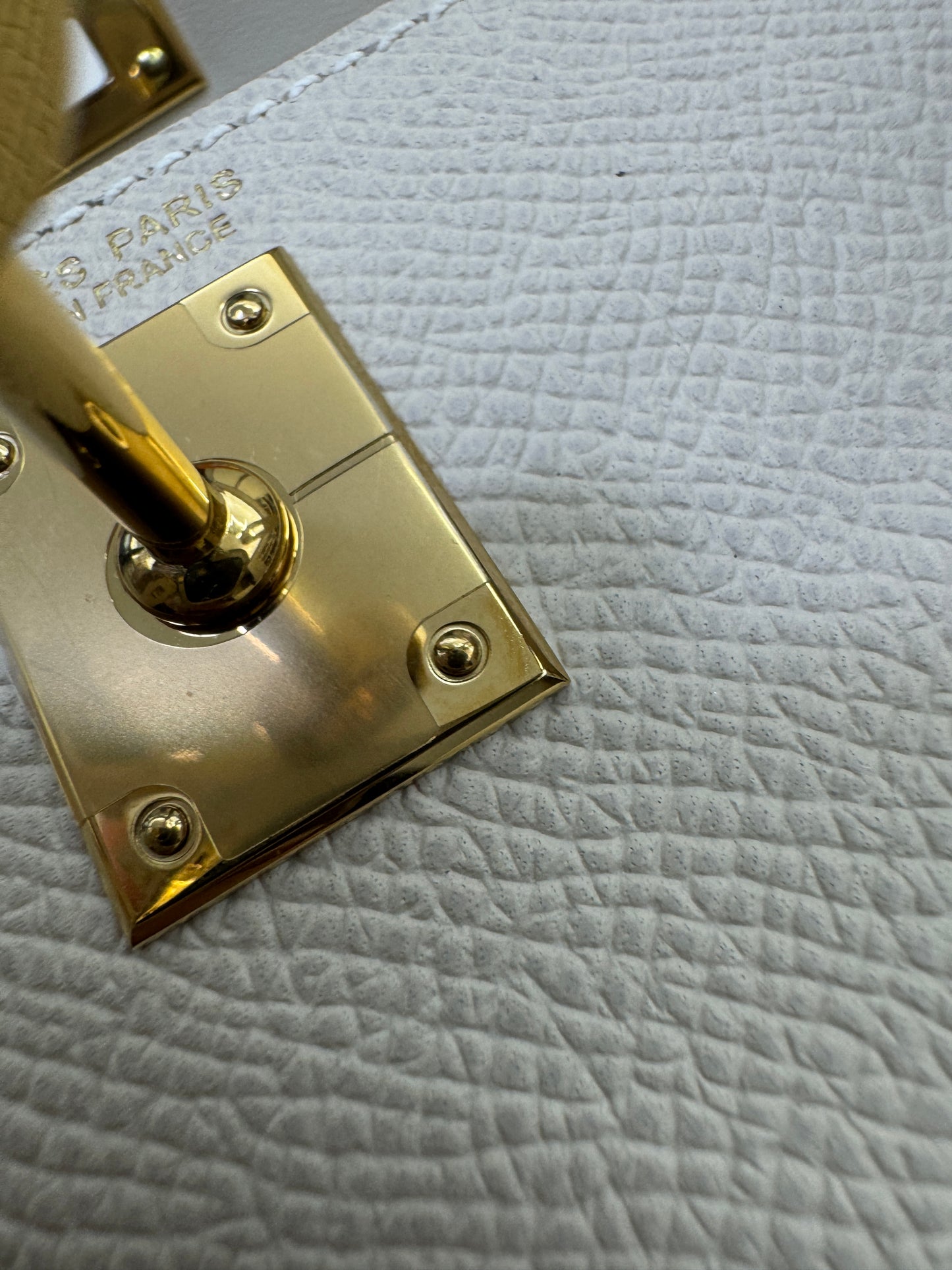 HERMES Mini Kelly II 奶昔白金扣 Epsom GHW