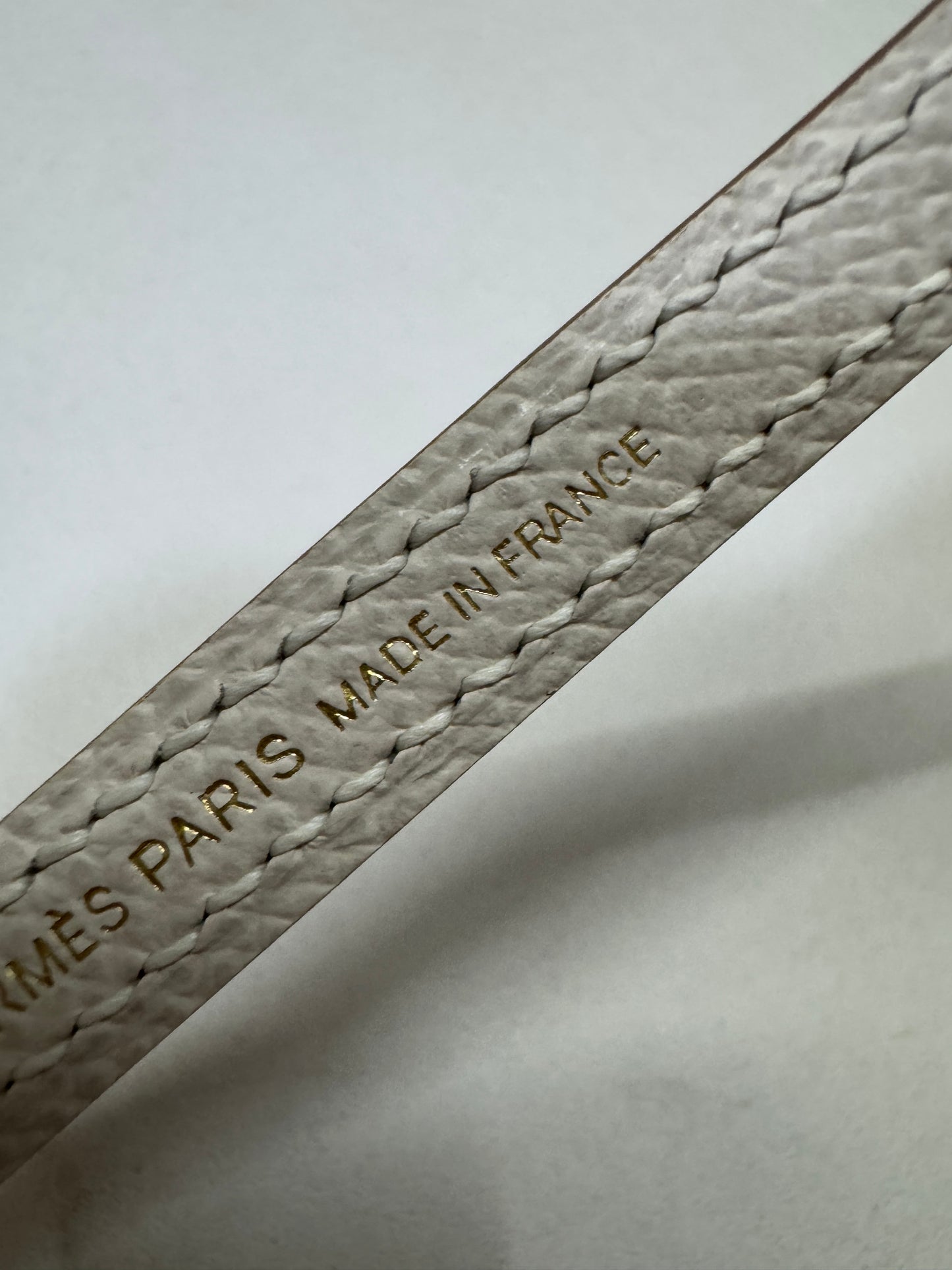 HERMES Mini Kelly II 奶昔白金扣 Epsom Craie GHW