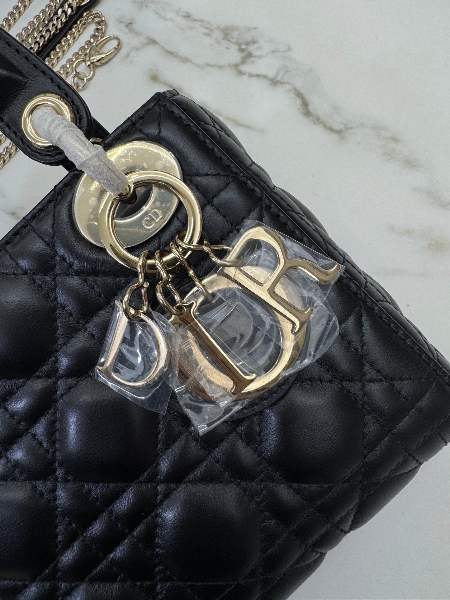 DIOR Mini Lady Dior 黑色羊皮