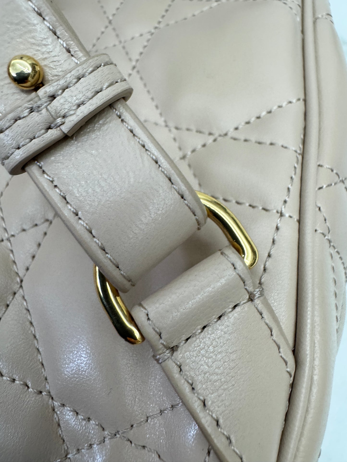 DIOR Caro Backpack Medium 奶茶色