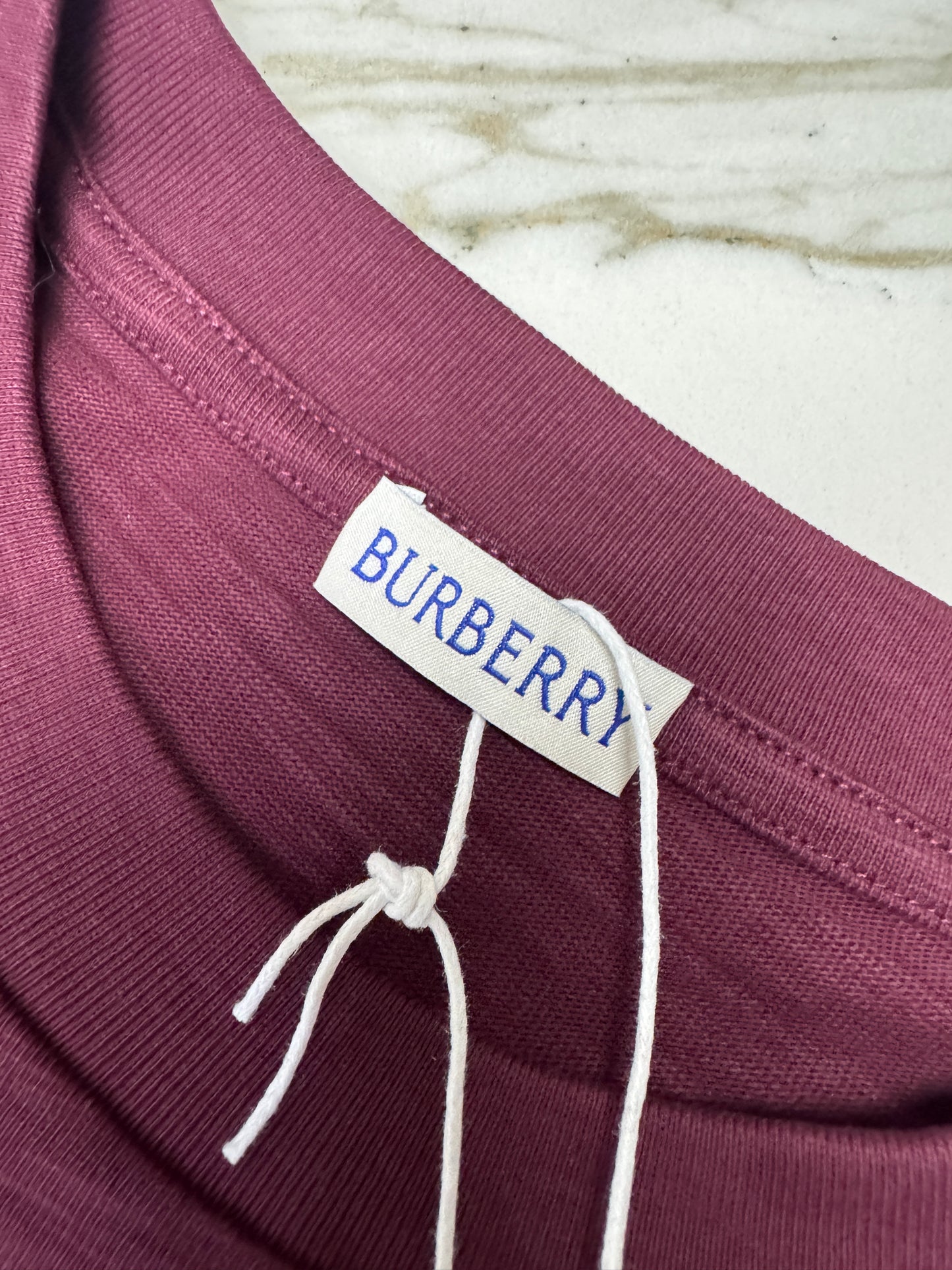 BURBERRY 紫紅色 竹節棉長袖