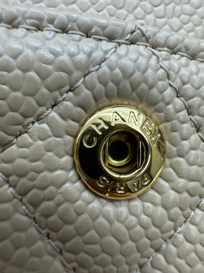 CHANEL CF23 Small 米杏色牛皮金扣 Beige Caviar Calfskin GHW