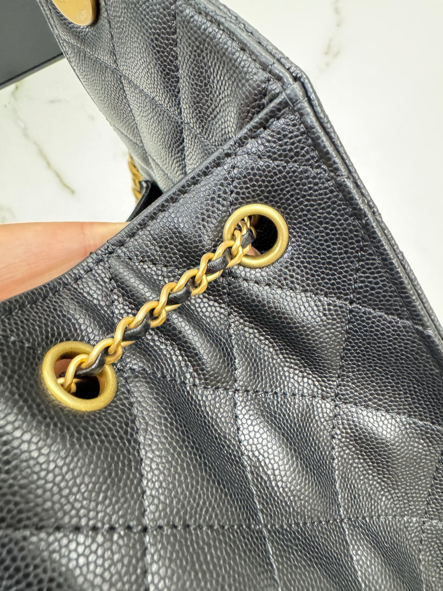 CHANEL 25Bag Medium 黑色荔枝皮