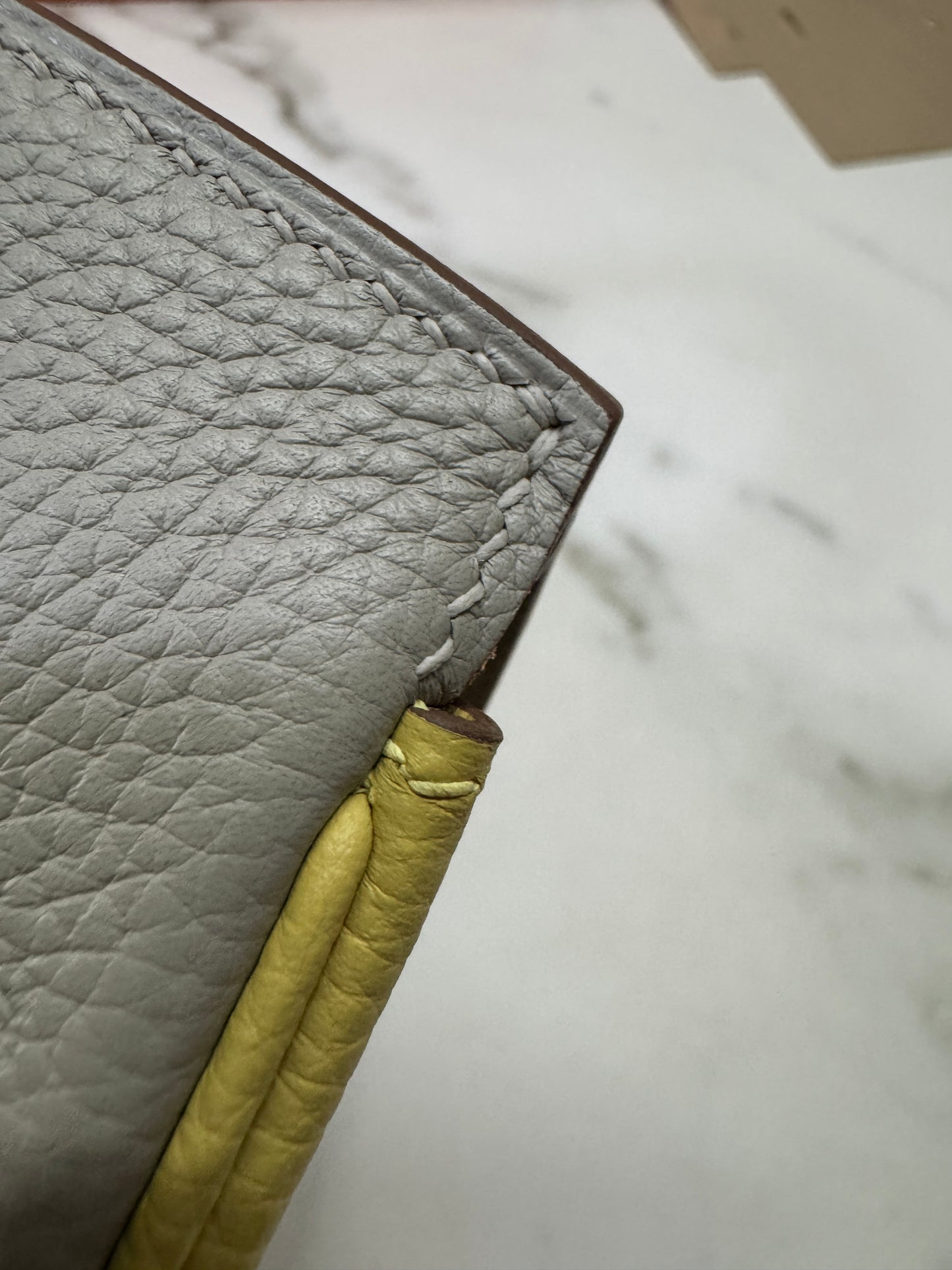 HERMES Birkin25 SO 珍珠灰拼小雞黃 Togo PHW
