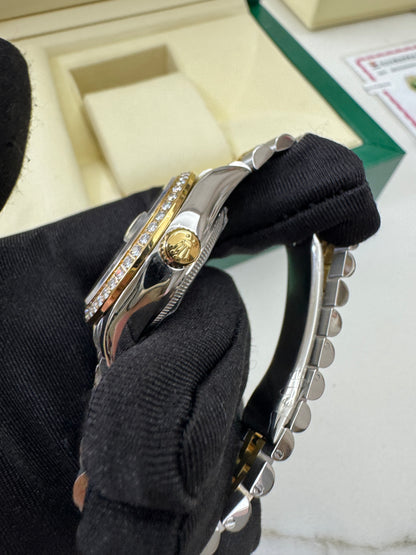 ROLEX Date Just 31mm 橄欖綠鑽圈鑽盤 真鑽版