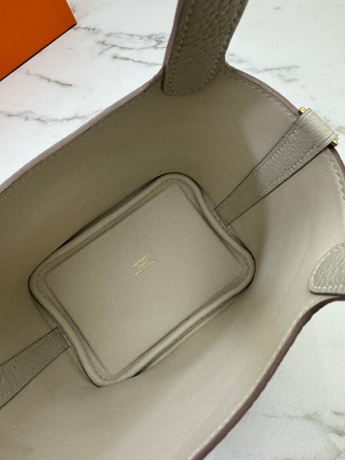 HERMES Picotin Lock 14 奶昔白金扣 TC Craie GHW