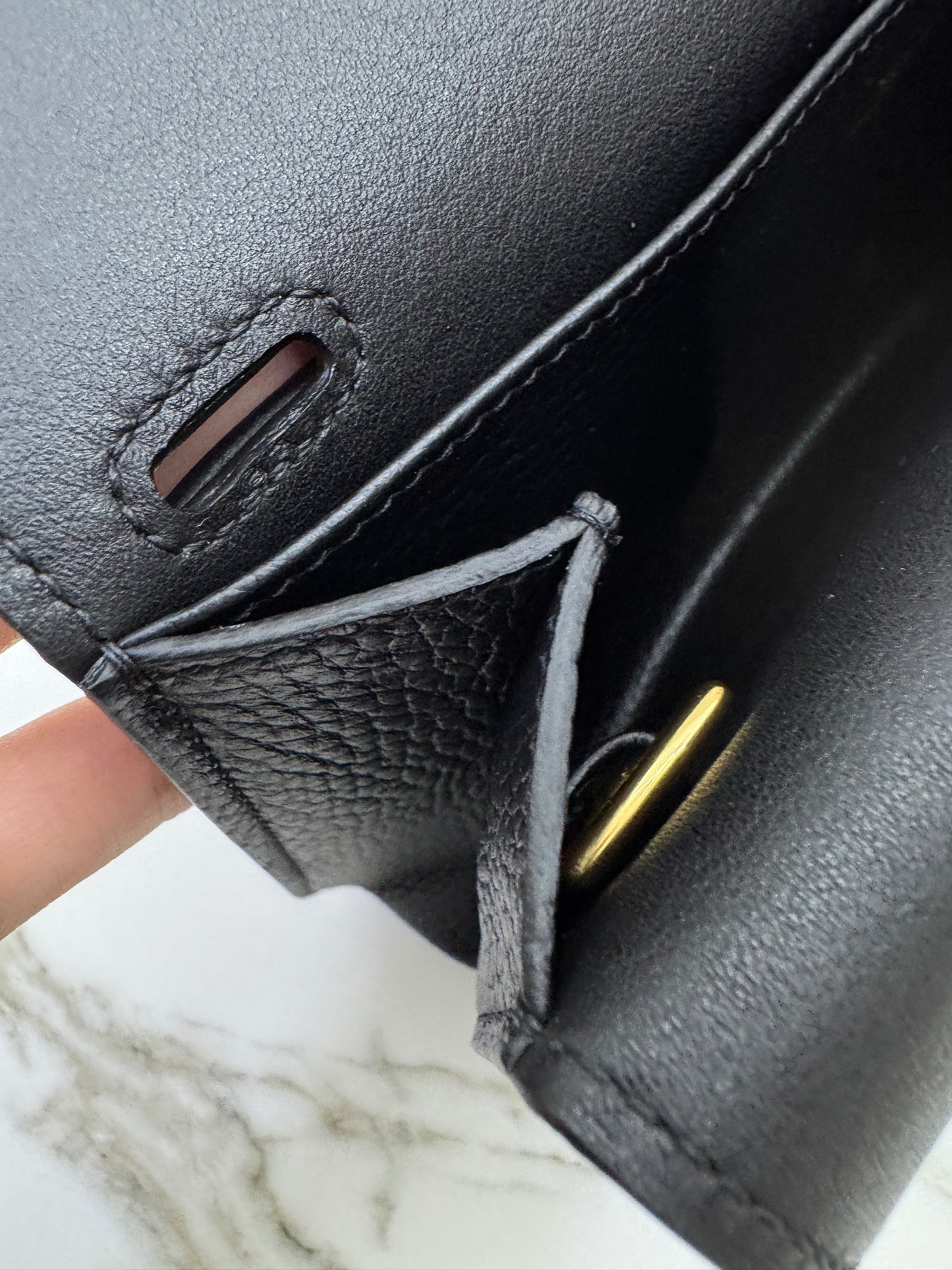 HERMES Halzan 25 黑金 Noir TC GHW