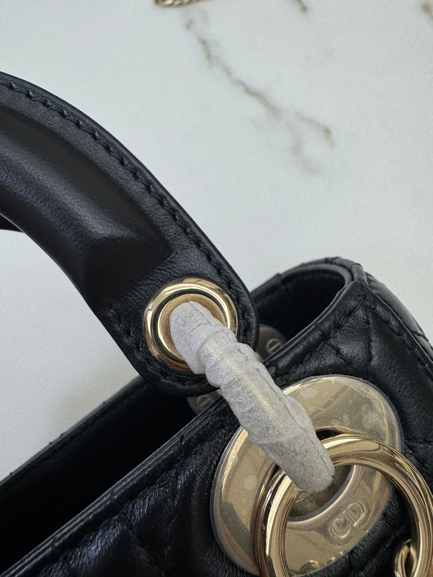 DIOR Mini Lady Dior 黑色羊皮