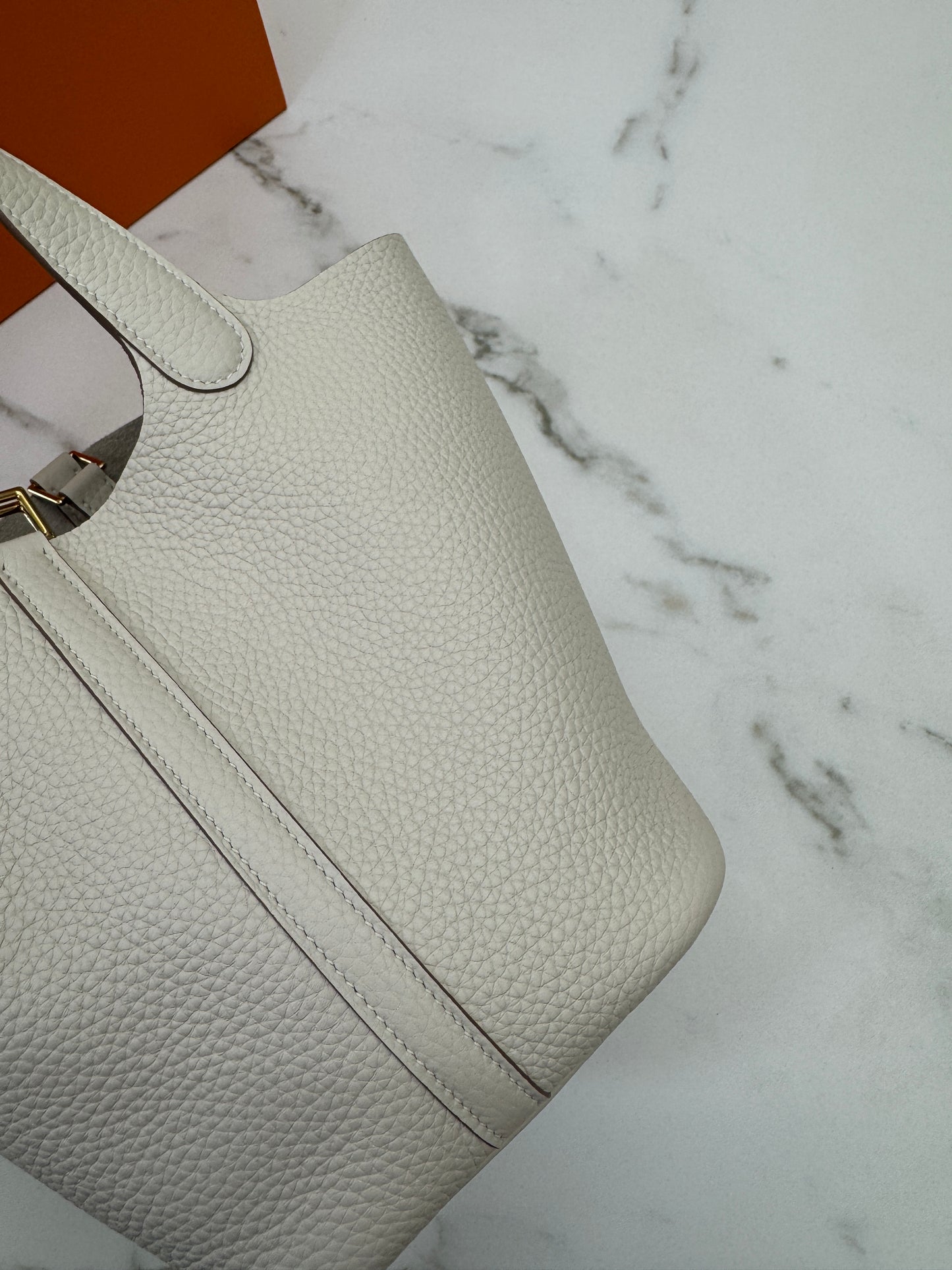 HERMES Picotin 18 奶昔白金扣 Craie GHW