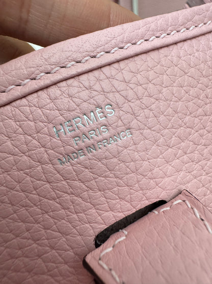 HERMES Evelyne 23 櫻花粉銀扣 3Q Rose Sakura PHW