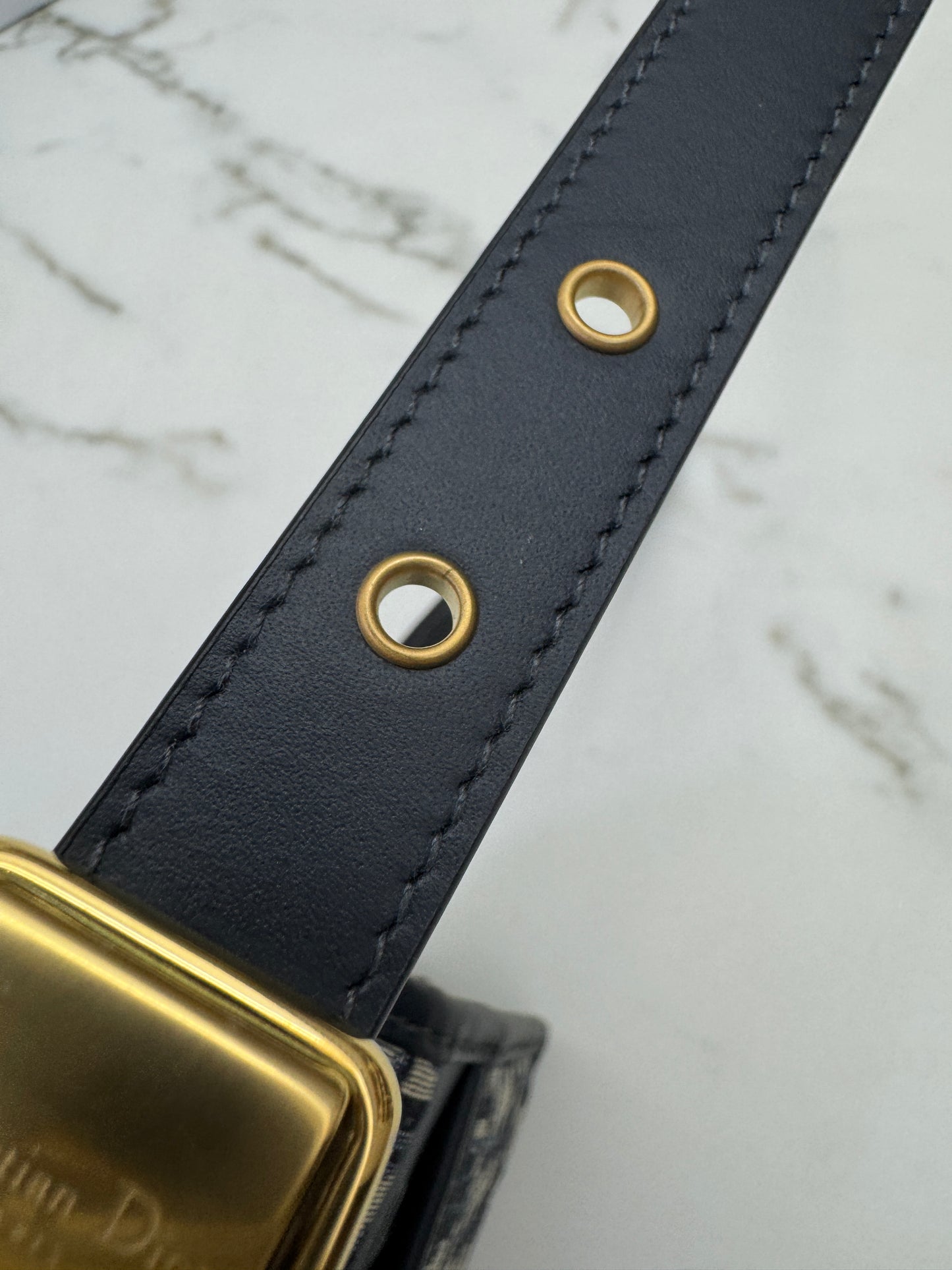 DIOR 30 Montaigne Small Blue Oblique