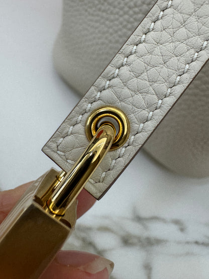 HERMES Picotin 18 奶昔白金扣 Craie GHW