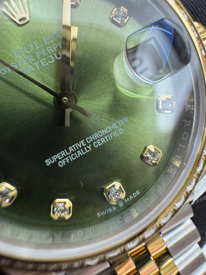 ROLEX Date Just 31mm 橄欖綠鑽圈鑽盤 真鑽版