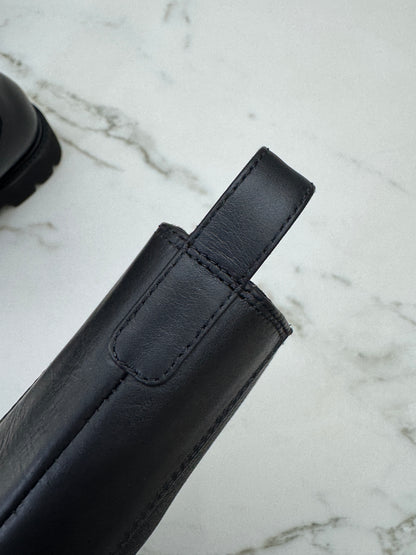 CHANEL 22C 漆皮拼牛皮 切爾西短靴 Chelsea Boots