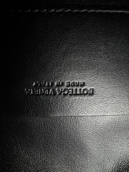 BV Intrecciato Mini Bag with Flap Black