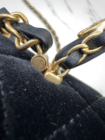 CHANEL 25K 蝴蝶結絲絨 Mini CF Top Handle