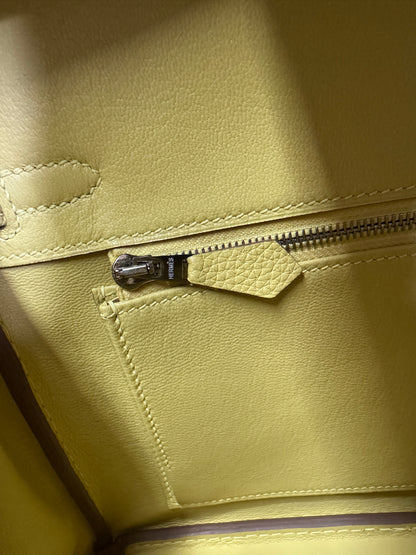 HERMES Birkin25 SO 珍珠灰拼小雞黃 Togo PHW