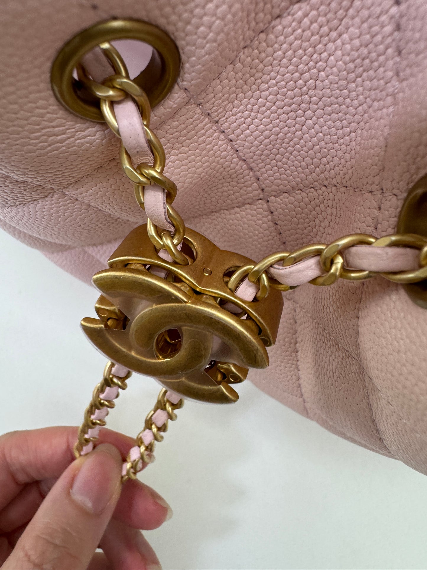 CHANEL 25Bag 粉紅色荔枝牛皮 Small
