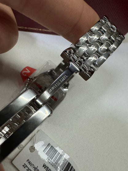 CARTIER 獵豹中號 天然真鑽 銀色