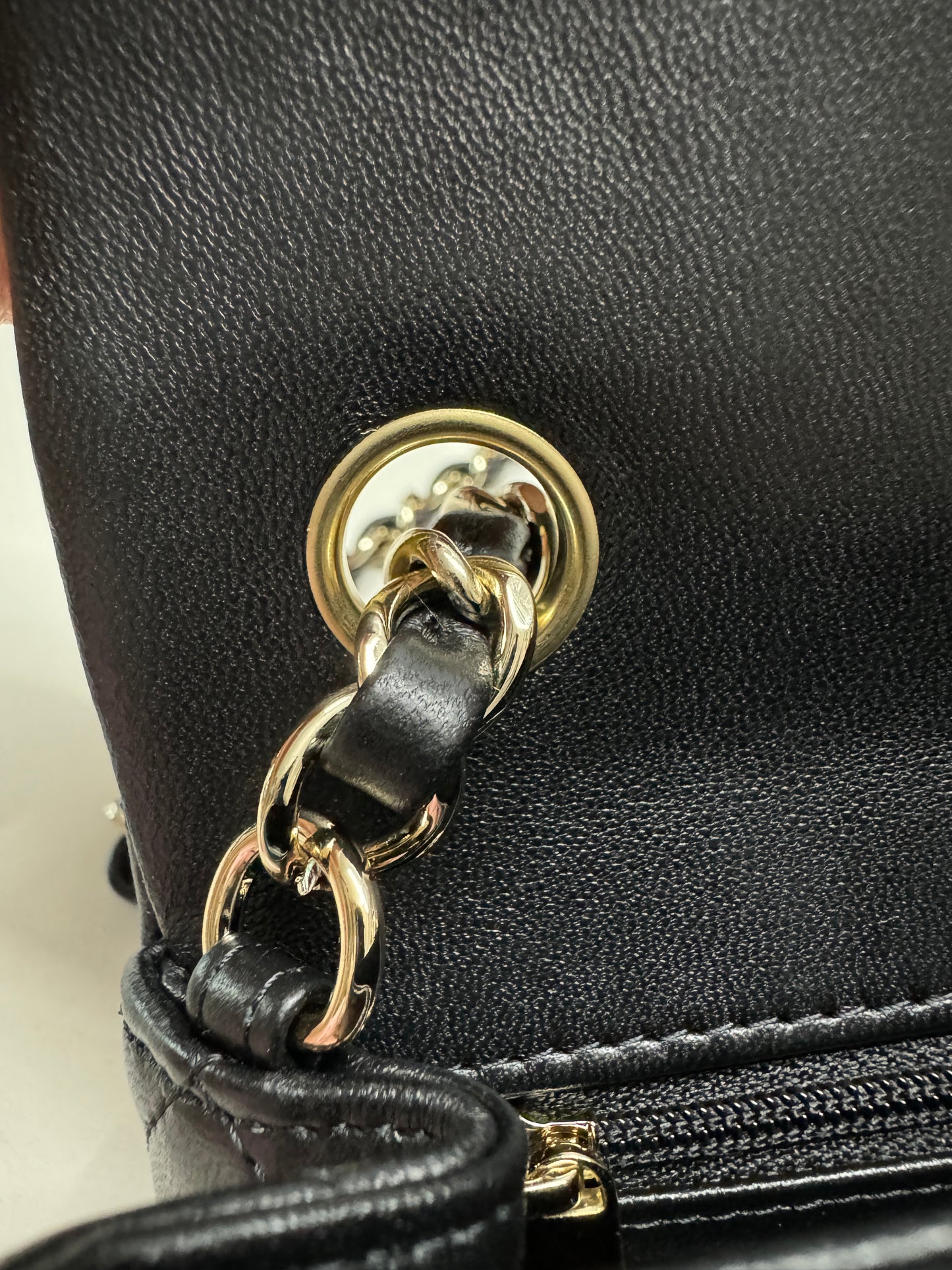 CHANEL CF20 羊皮 黑色淡金扣