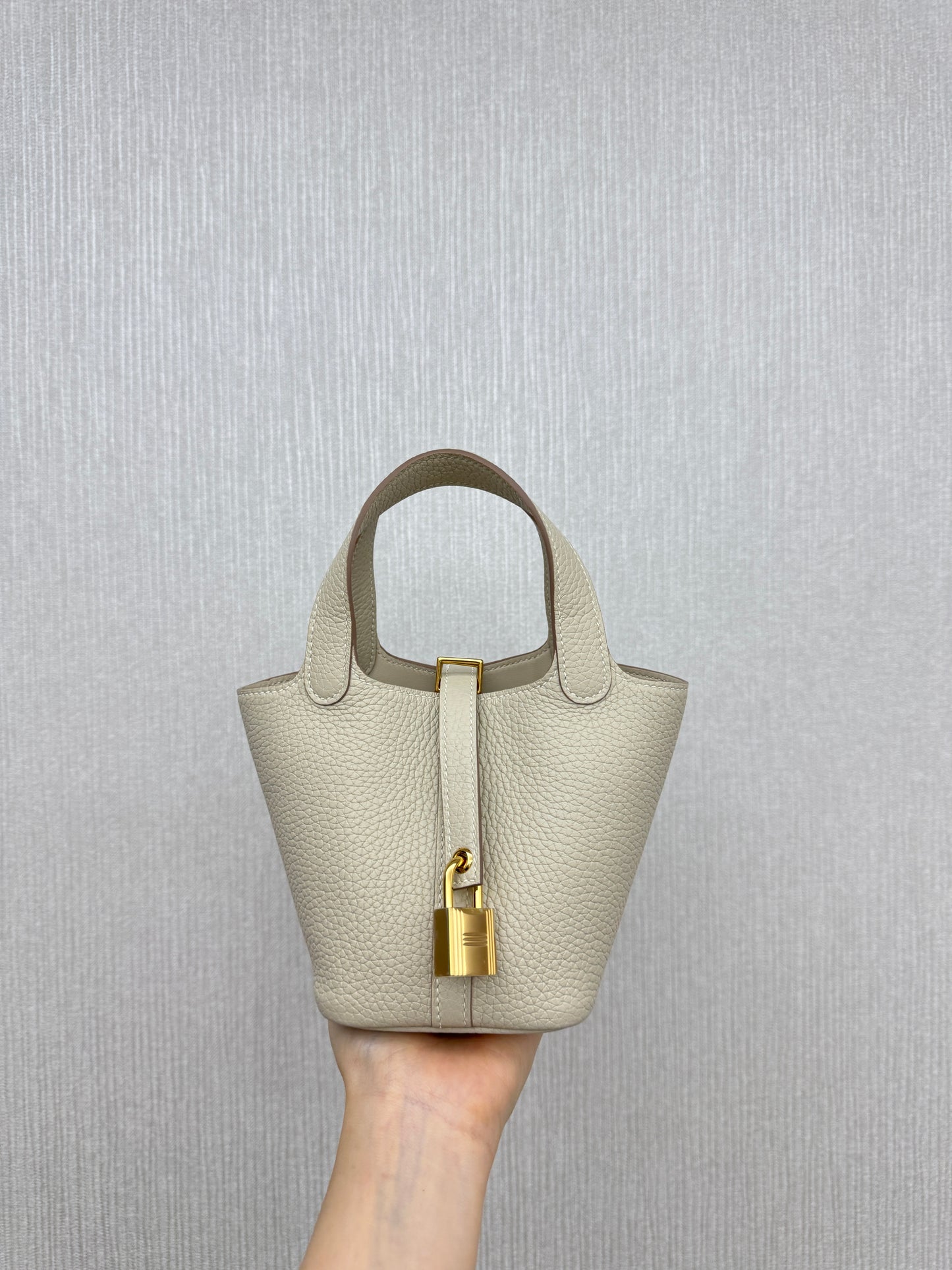 HERMES Picotin Lock 14 奶昔白金扣 TC Craie GHW