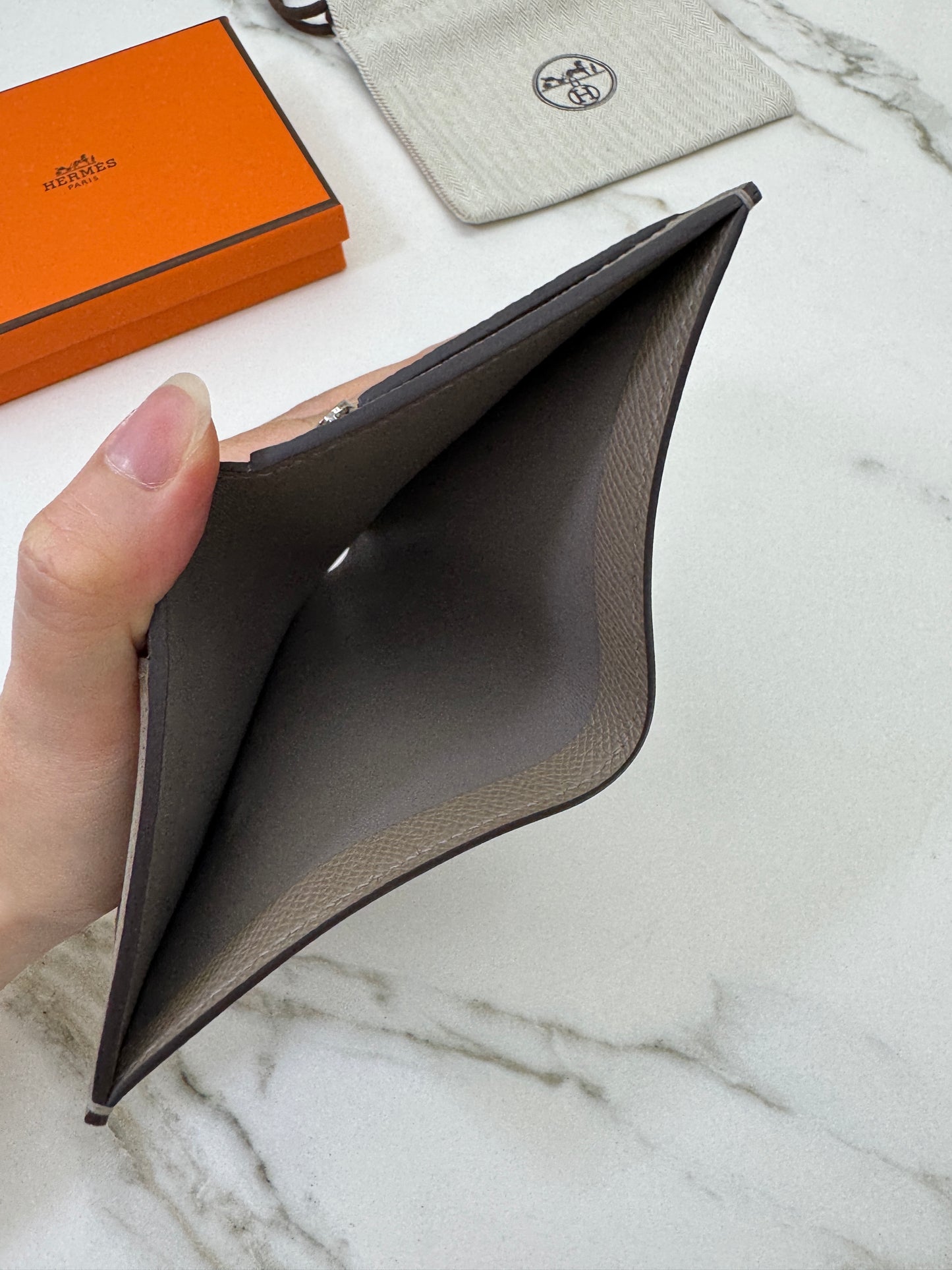 HERMES Bearn Wallet 瀝青灰銀扣 Epsom M8 Gris Asphalt PHW