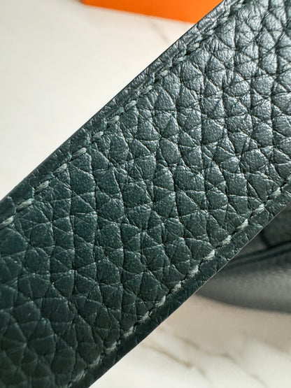 HERMES Mini Lindy II 深綠色 金扣 67 Vert Fonce TC GHW