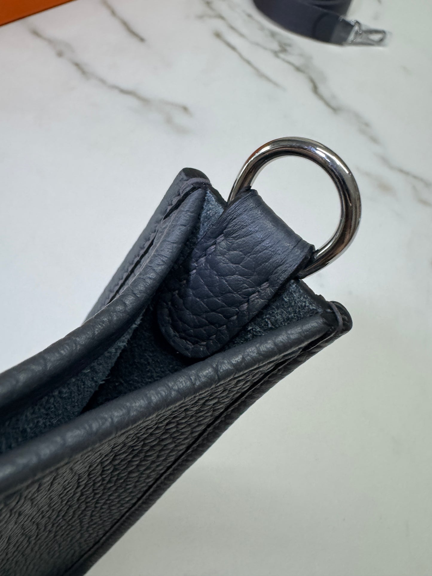 HERMES Mini Evelyn 石板灰銀扣 85 Ardoise PHW