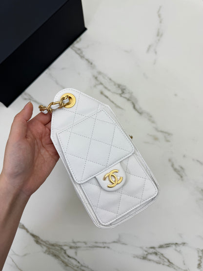CHANEL Mini 25 Bag 白色荔枝皮