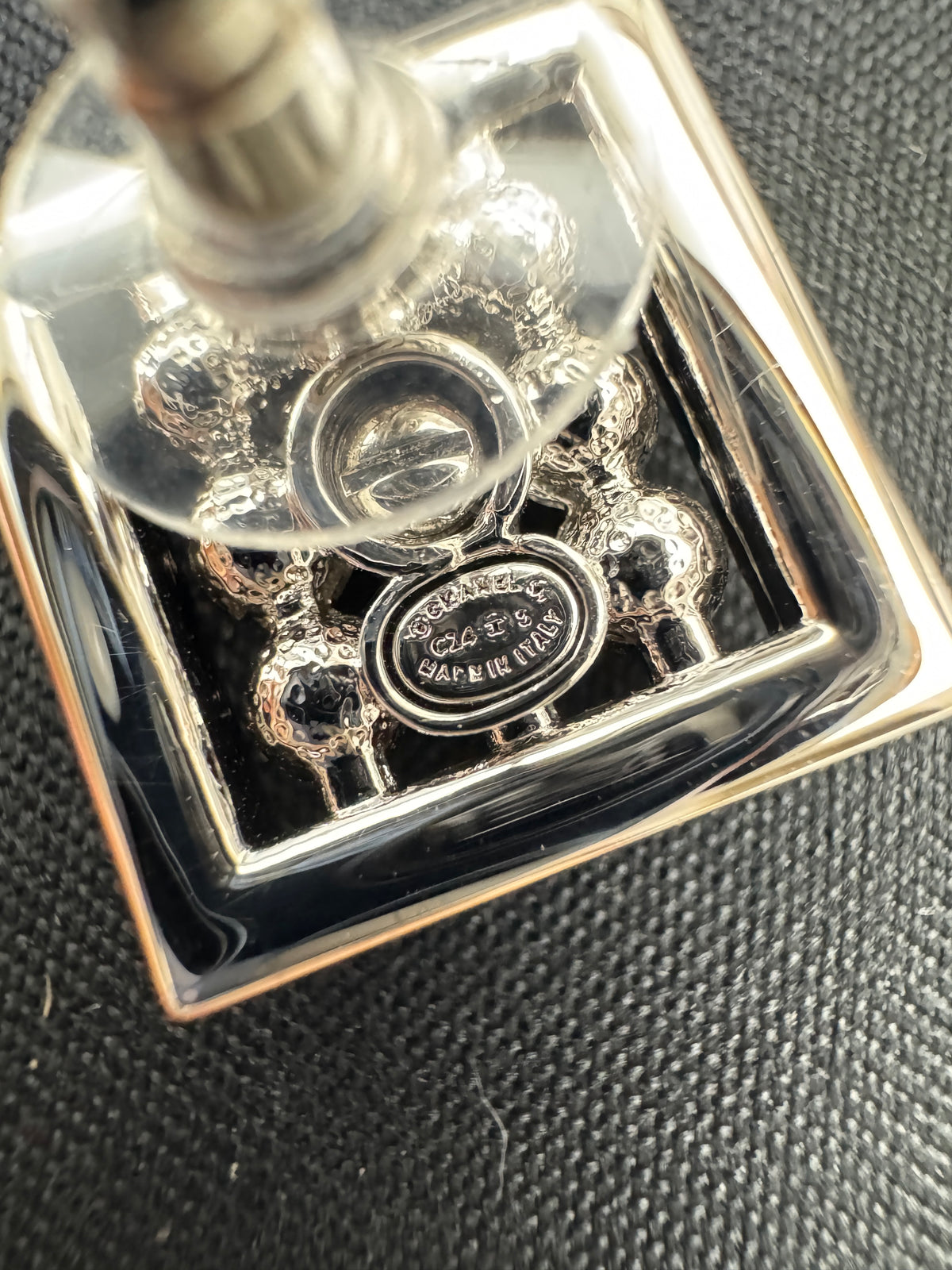 CHANEL 24S 方形珍珠水鑽耳環