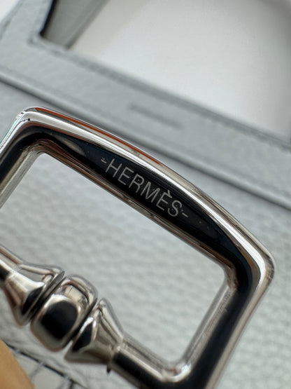 HERMES Halzan 25 聖杯藍銀扣 Bleu Pale