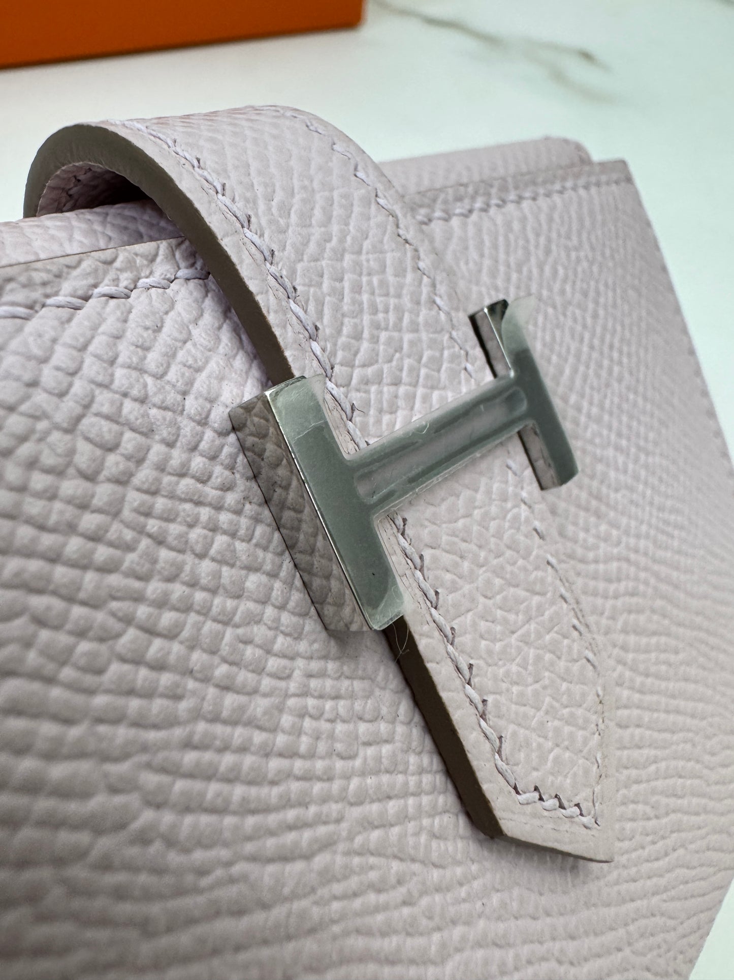 HERMES Bearn Wallet 三摺錢包 夢幻紫銀扣 Epsom Mauve Pale PHW
