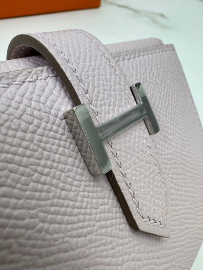HERMES Bearn Wallet 三摺錢包 夢幻紫銀扣 Epsom Mauve Pale PHW