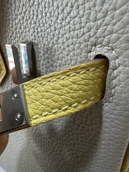 HERMES Birkin25 SO 珍珠灰拼小雞黃 Togo PHW
