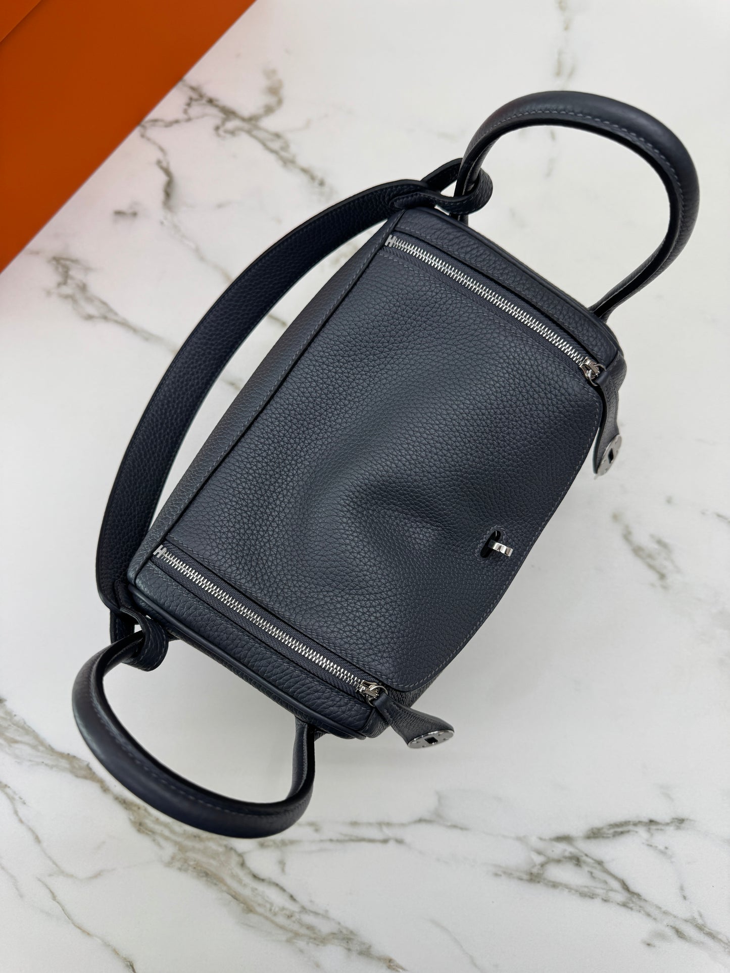 HERMES Lindy 26 石板灰銀扣 85 Ardoise TC PHW