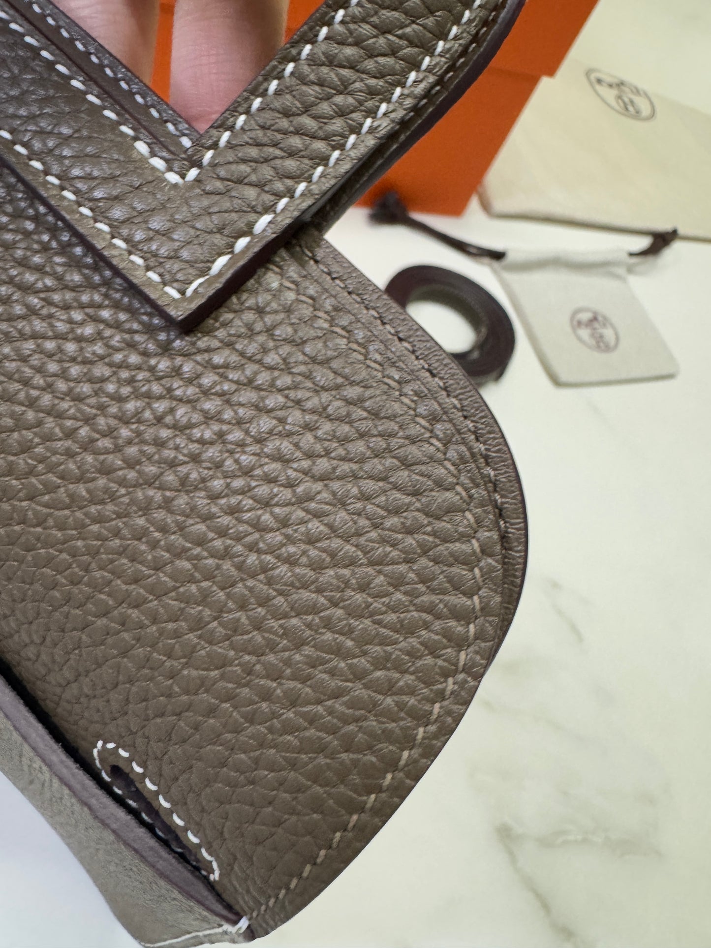 HERMES Halzan 25 大象灰金扣