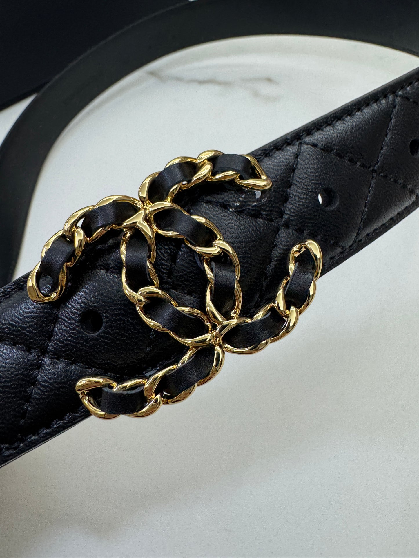 CHANEL 穿皮鏈金扣皮帶