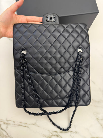 CHANEL CF25 so black 閃粉黑/珠光黑 羊皮 Classic Flap Medium