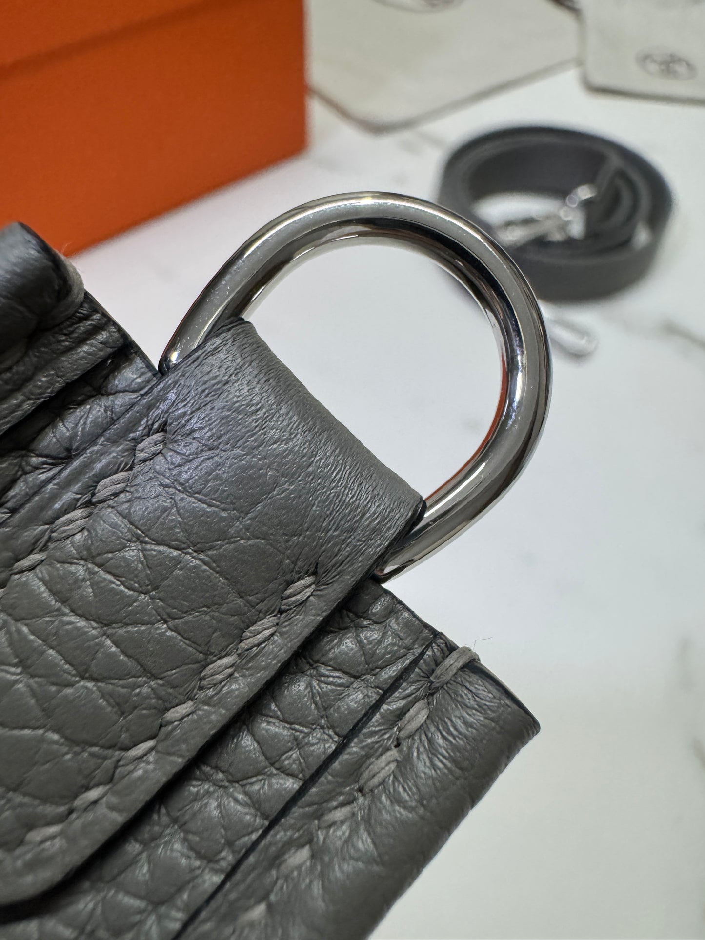 HERMES Mini Evelyn 積雨雲灰 0L Gris Meyer TC 銀扣PHW