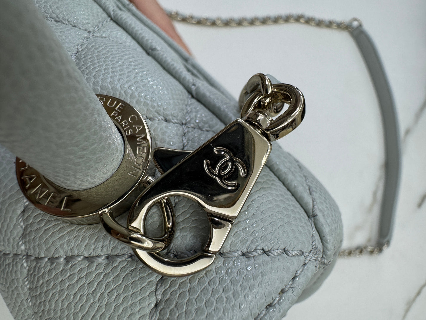 CHANEL Mini Cocohandle 霧霾藍/冰川藍 Cloud Blue