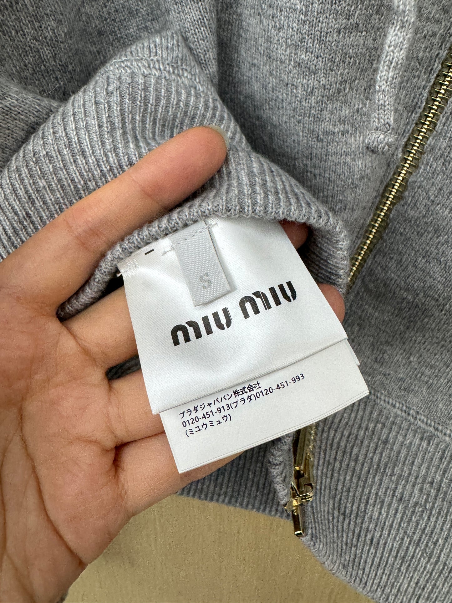 MIU MIU 羊毛羊絨外套 灰色